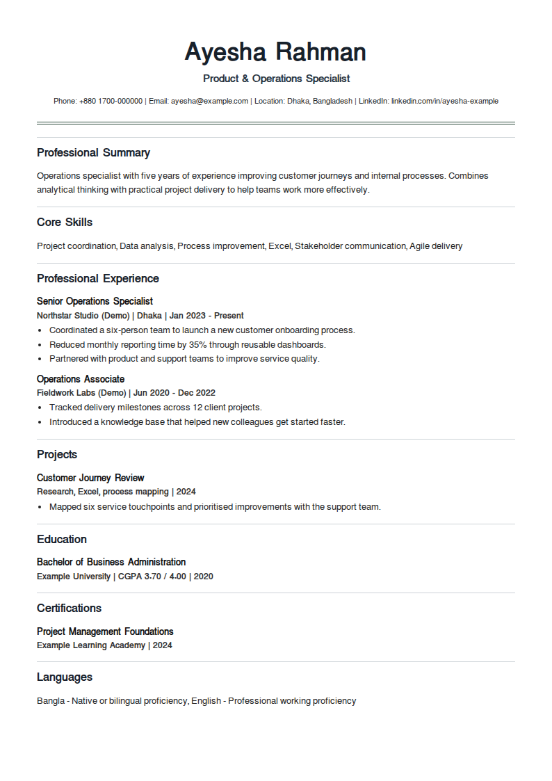 Grove Register — A centered typographic masthead with a double underline; full-width section separators and open headings.