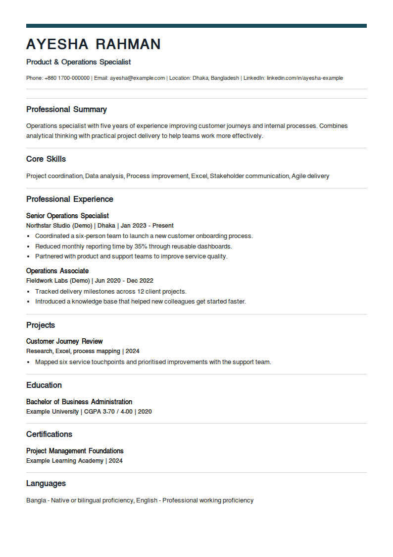 Vale Log — A wide top rule with a compact uppercase masthead; full-width section separators and open headings.