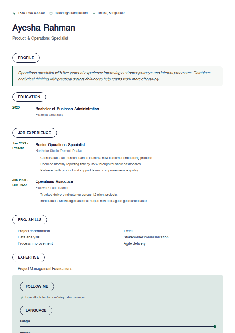 Outline Pill — Bordered pill headings, tinted band