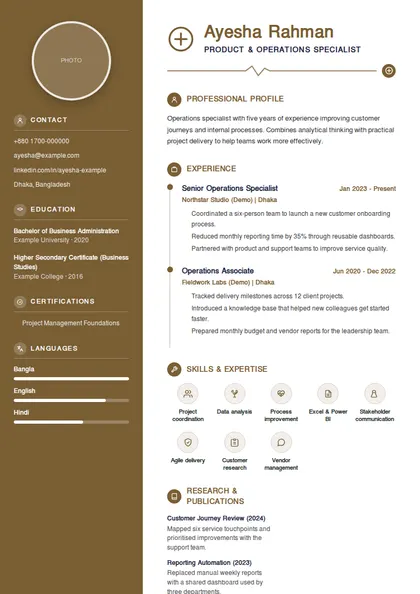 Doctor and nurse CV template Bangladesh – medical CV format